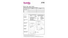 Střih Burda 5748 - Midi šaty s vsadkou