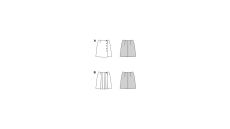 Střih Burda 5781 - Sukně se sklady, klasická tenisová sukně, sukně s knoflíky