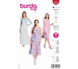 Střih Burda 5806 - Šaty na ramínka babydoll