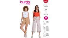 Střih Burda 5808 - Kalhoty se stahováním v pase, šortky, kraťásky, culottes