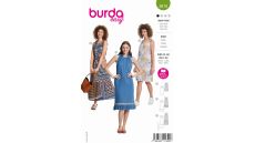 Střih Burda 5810 - Šaty se zavazovacími ramínky, maxi šaty, mušelínové šaty