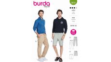 Střih Burda 5814 - Pánské kalhoty s gumou v pase, bermudy