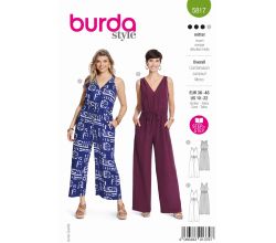 Střih Burda 5817 - Overal se zkříženými ramínky, kalhotové šaty