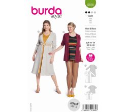 Střih Burda 5818 - Tričkové šaty, tričko, kardigan, kabátek, twin-set