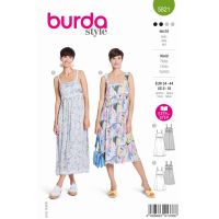 Střih Burda 5821 - Empírové šaty na ramínka, maxi šaty