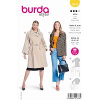 Střih Burda 5824 - Áčkový kabát, dvouřadý kabát