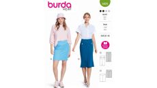 Střih Burda 5825 - Úzká sukně s tvarujícím pasem, mini sukně