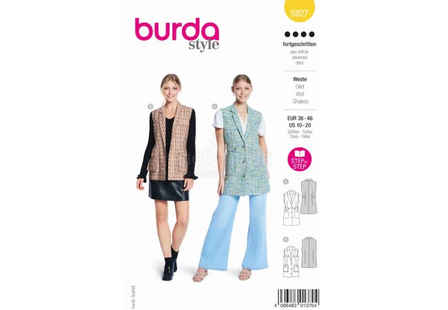 Střih Burda 5827 - Vesta