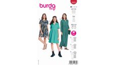 Střih Burda 5829 - Empírové šaty, šaty s límečkem, dlouhé šaty