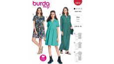 Střih Burda 5829 - Empírové šaty, šaty s límečkem, dlouhé šaty