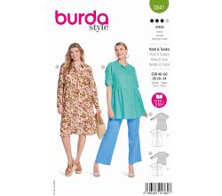 Střih Burda 5841 - Košilové šaty, tunika