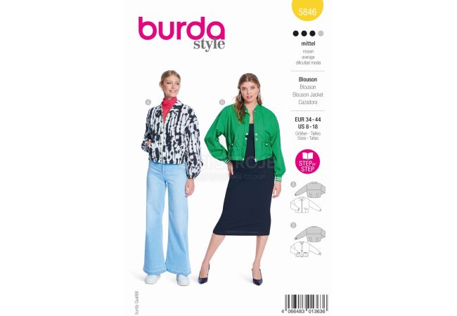 Střih Burda 5846 - Bluzón, lehká bunda