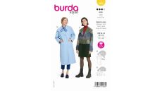 Střih Burda 5860 - Rovný kabát se širokým límcem, krátký kabátek