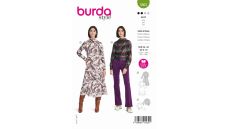 Střih Burda 5863 - Šaty a halenka s rolákovým límcem