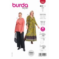 Střih Burda 5864 - Zavinovací šaty, tunika