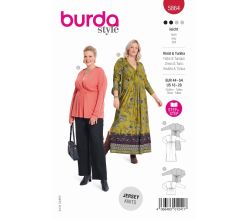 Střih Burda 5864 - Zavinovací šaty, tunika