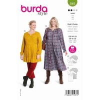 Střih Burda 5865 - Halenkové šaty, tunika