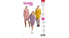 Střih Burda 5875 - Tričkové šaty s dlouhým rukávem