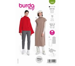 Střih Burda 5880 - Svetr s rolákem, svetrové šaty