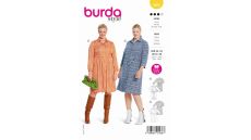 Střih Burda 5882 - Košilové šaty s límečkem