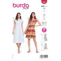 Střih Burda 5901 - Šaty s rozšířenou sukní