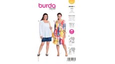 Střih Burda 5917 - Nabírané halenkové šaty, halenka
