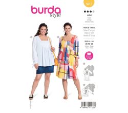 Střih Burda 5917 - Nabírané halenkové šaty, halenka