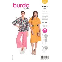 Střih Burda 5921 - Košilové šaty, halenka