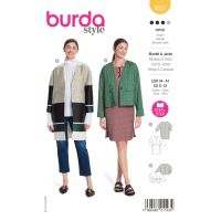 Střih Burda 5931 - Rovný kabát, sako, oversized