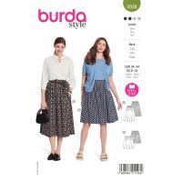 Střih Burda 5938 - Kolová sukně, rozšířená sukně