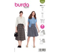 Střih Burda 5938 - Kolová sukně, rozšířená sukně
