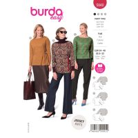 Střih Burda 5940 - Tričko se zavazováním na boku, mikina, svetr