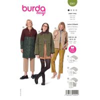 Střih Burda 5941 - Bunda, dlouhá bunda, manšestrová bunda