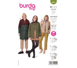 Střih Burda 5941 - Bunda, dlouhá bunda, manšestrová bunda