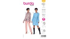 Střih Burda 5947 - Šaty se šálovým límcem, halenka