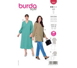 Střih Burda 5953 - Tunika, tunikové šaty
