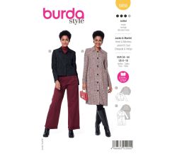 Střih Burda 5958 - Kabát, krátký kabát, sako