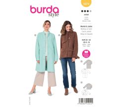 Střih Burda 5974 - Rovný kabát s jednořadým zapínáním