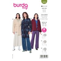 Střih Burda 5976 - Kabát s páskem, fleecový kabát