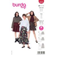 Střih Burda 5978 - Řasená sukně s gumou v pase, dlouhá sukně