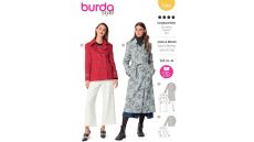 Střih Burda 5984 - Dvouřadý kabát s páskem, trenčkot, dvouřadé sako