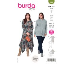 Střih Burda 5986 - Delší tričko s rolákem, tričkové šaty
