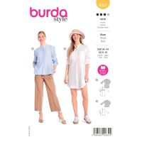 Střih Burda 6001 - Košile, dlouhá košile