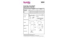 Střih Burda 6004 - Tričkové šaty s gumou v pase, overal