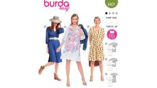 Střih Burda 6007 - Vzdušné šaty s gumičkou pod prsy