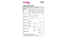 Střih Burda 6008 - Kalhoty s gumou v pase, šortky