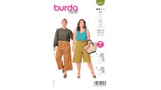 Střih Burda 6017 - Kalhoty s gumou a zavazováním v pase, lněné kalhoty