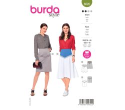 Střih Burda 6020 - Rovná sukně, rozevlátá sukně