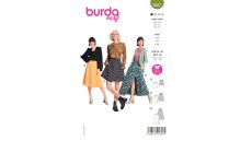 Střih Burda 6027 - Sukně s gumou v pase, dlouhá sukně