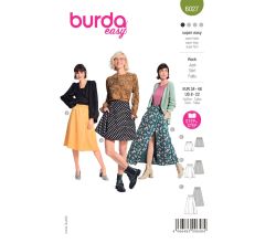 Střih Burda 6027 - Sukně s gumou v pase, dlouhá sukně